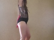 Girl next door dances and strips from her dance costume.  The Weekend-Wicked Games  5/16