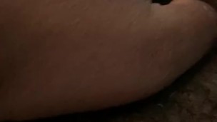 hairy bbw black bitch plays with pussy