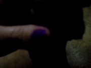 Wife gives me foot job with fishnets on 16/16