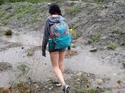 Nerdy School Girl Plays In The Rainy Day Piss Puddles 15/16