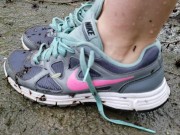 Nerdy School Girl Plays In The Rainy Day Piss Puddles 9/16