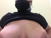 Titty play at work
