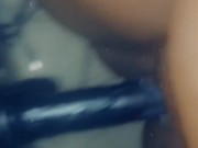 SEXY BBW WITH THE WAP FUCKING HER BBC DILDO