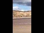 Winter Naked Public Beach Walk, Slow Motion Cock Bounce & Piss Trailer