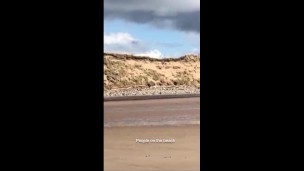 Winter Naked Public Beach Walk, Slow Motion Cock Bounce & Piss Trailer