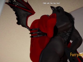 Furry Hentai 3D Yiff – Dark Wolf & Red Dragon Hard Sex