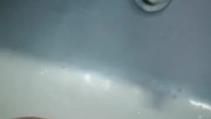 Chubby boy cum in bathroom 