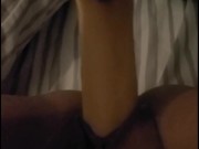 Woke up horny so I fuck my pretty pussy with a dildo. Dirty talk and loud moaning. Squirting orgasm.