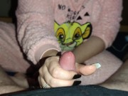 Ruined Cumshot with long black nails 11/16