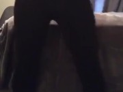 Wife stripteases in leggings doggy style (special request)