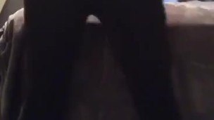 Wife stripteases in leggings doggy style (special request)