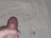 Morning wood jerk off with lube and cumshot