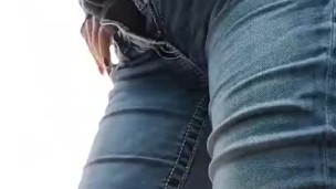 Sexy teen peeing in public!
