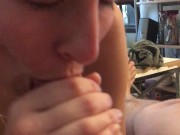 Sucking my masters cock untill he cums down my throat 11/16