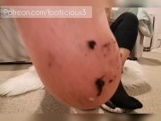 Girl takes her socks off after 12 hours walk  16/16