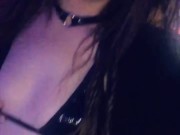 Goth girl stripper tease