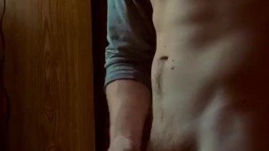 Fit guy jerking his long dick! 