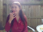 INHALE 43 Gypsy Dolores outdoor half nude smoking
