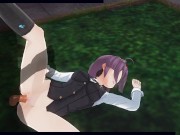 3D HENTAI Konno Yuuki gets fucked in the yard and takes a creampie 3/16