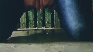 Teen ftm Jamie ♡ secretly pissing into the warehouse after work 