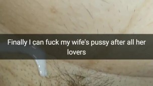 Cuckold husband fuck wife pussy after all her lovers. Cheating Sloppy seconds [Snapchat. Cuckold]