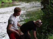 A slut Girl in Beautiful Nature has her Mouth Full of Sperm and is Happy / free 3/16