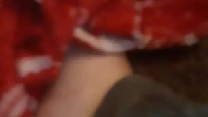 Cute tiny feet rubbing blanket