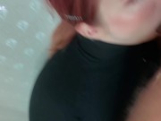 Мужчина Выебал в Рот и Киску Послушную Рыжую Скомняжку и Кончил на Сиськи 7/16