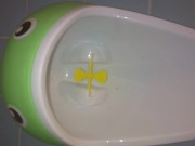 Pee Piss TOYS! HAIRY Bathroom Fetish Slut PEES STANDING Uses Go Girl Boy Potty Training Urinal