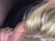 Tight hot blonde sucks cock and takes a big cock from behind  3/16