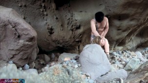 Cave woman comes for sex and gets fucked in all her holes