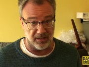 Riding ebony submissive gets throated 1/16