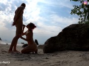 Sex On The Deserted Beach !! Amateur Brazilian Teen Sucked Dick and Taken Cum in the Face - Amateur 12/16