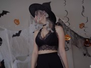 Cute horny witch gets facial and swallows cum - Eva Elfie 1/16