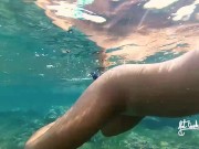 Naked adventures! Underwater sex games on a public beach ends in ruined orgasm. 5/16