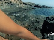 Naked adventures! Underwater sex games on a public beach ends in ruined orgasm. 8/16