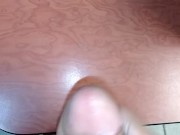 Risky cumshot at work
