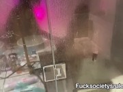 Squirting on the bathroom floor 11/16