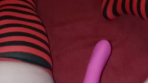 Teen massaging pussy and clit to squirting orgasms with legs shaking and squirming!!