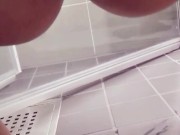 Girlfriend pissing in the shower 