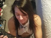 Wife licks my ass while jerking me off with new pocket pussy she's an insane fuck machine and freak 1/16