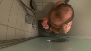 peeing and jerking off in hotel shower