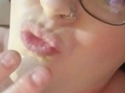 Licking my cum off my fingers 