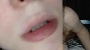 POV Slutty Scottish Teen Dildo Blowjob and Dildo Riding 