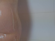 Hot sexy teen fingers her ass and plays with her nipple piercing tits in the shower as she cums 5/16