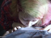 Busty BBW brit teen willow kelly gives her photographer a sloppy blowjob after being choked 1/16