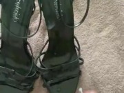 Cum on wifes heels 