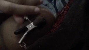Putting on my NIPPLE CLAMPS