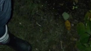 Wife & I pee together outside near our campsite. She uses her GoGirl / Shewee to pee while standing 