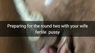 First I cum on your wife's pussy, now I'm going to cum inside her womb [Cuckold. Snapchat]